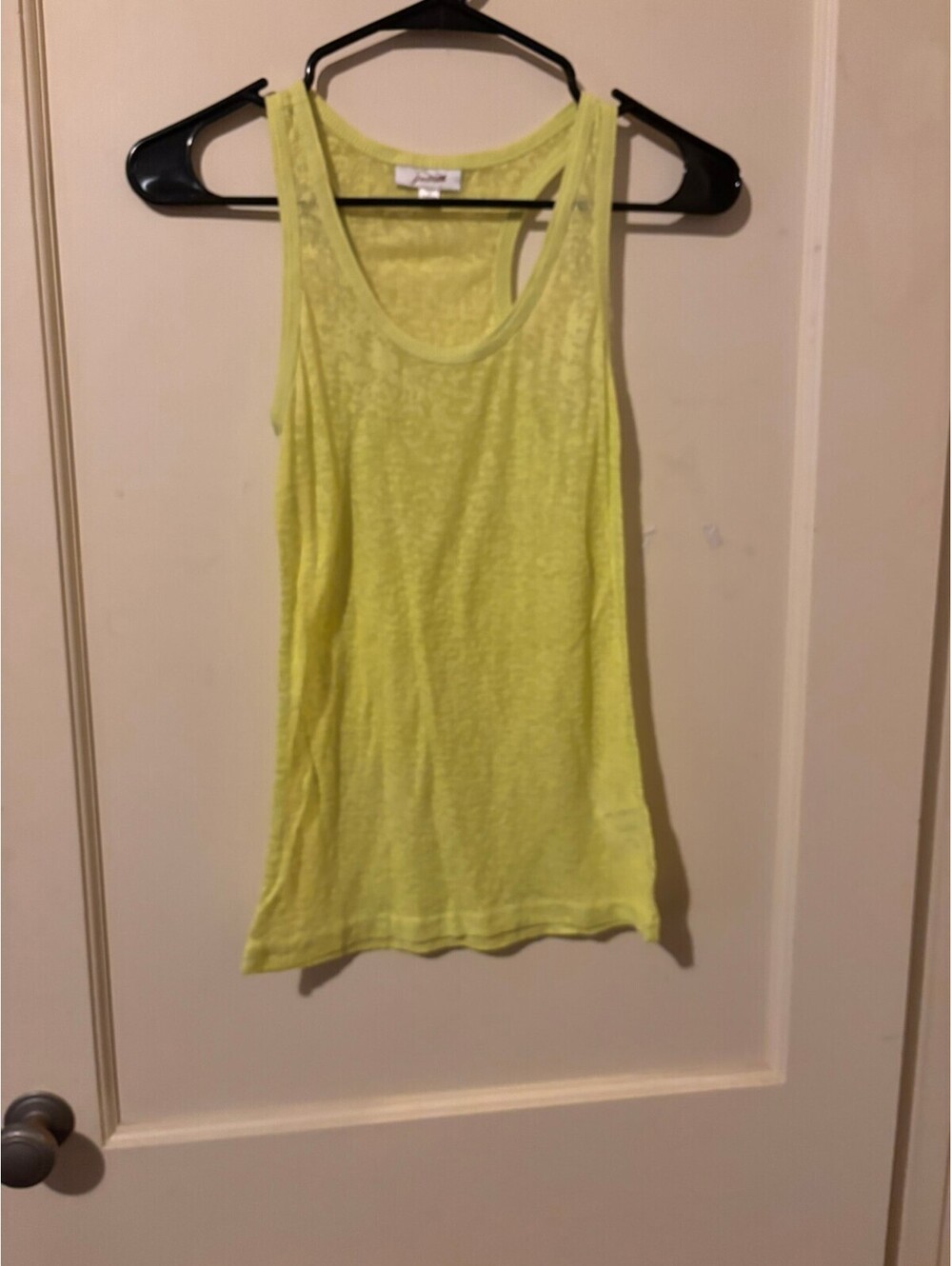 Neon yellow racerback tank top Medium